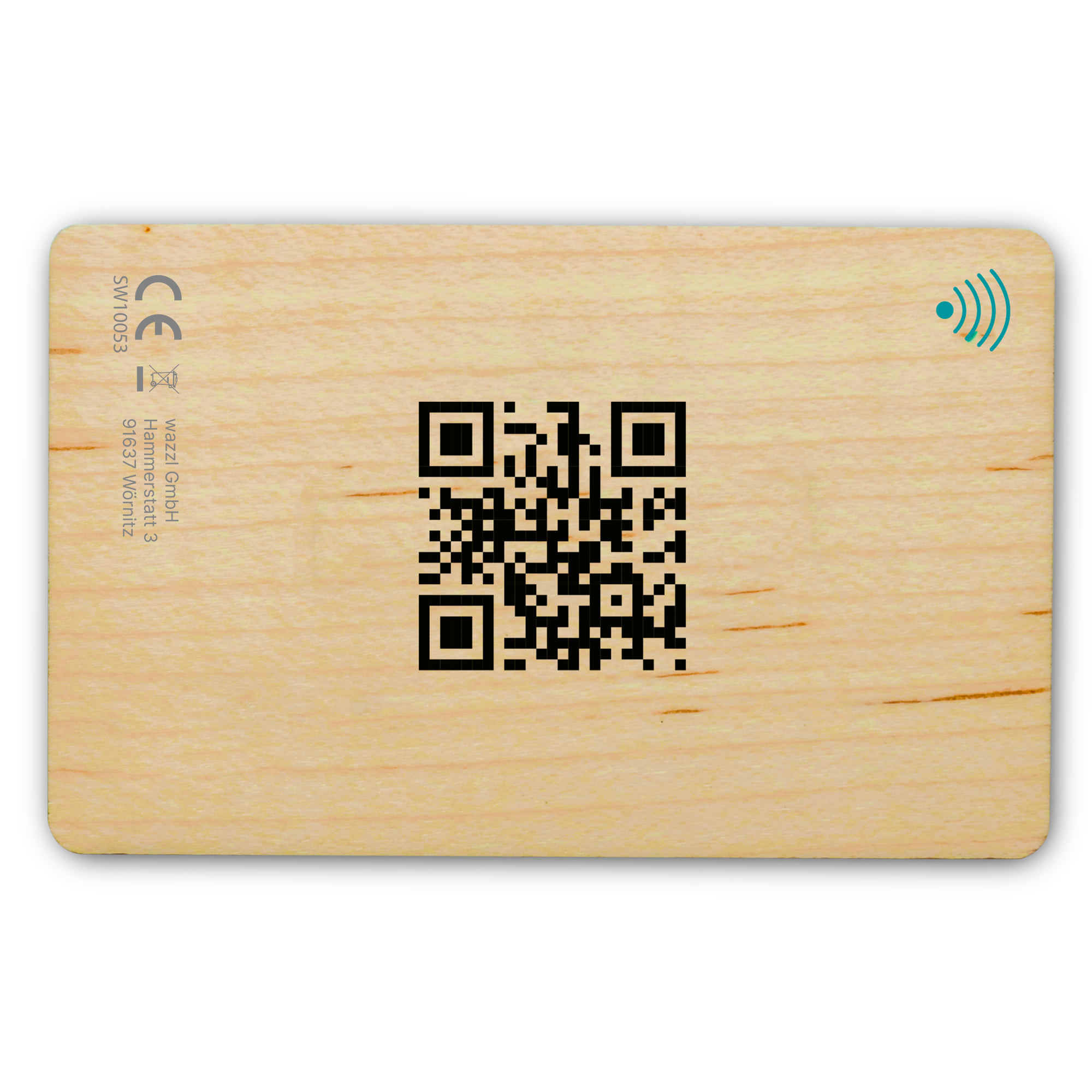 personalisierbare Holzkarte (Bambus) - Digitale Visitenkarte NFC